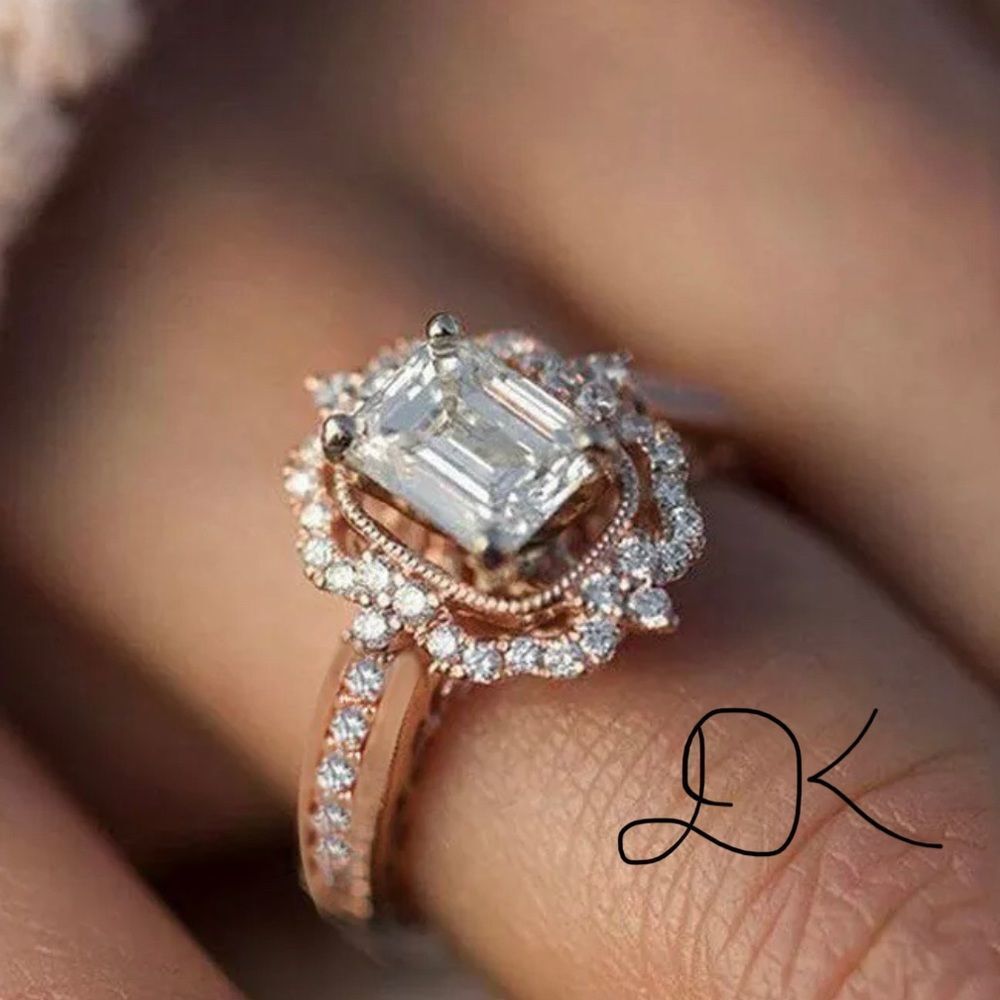 925/18K DAHLIA ROSEGOLD PROMISE RING SIZE 7 - Picture 6 of 10